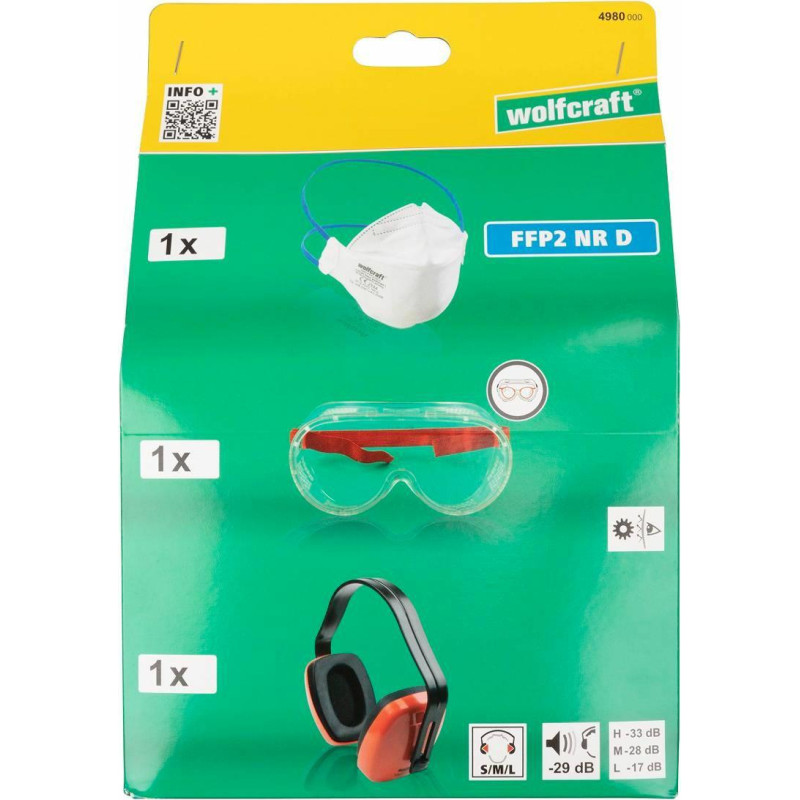 Wolfcraft ZESTAW OCHRONNY BHP   (3 szt.)