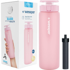 Wessper Szklana butelka ActiveMax 680ml różowa