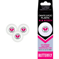 Butterfly Table Tennis Balls White - 3 pcs.