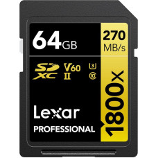 Lexar Tab Lexar Professional 1800x SDXC 64 GB Class 10 UHS-II/U3 V60 (LSD1800064G-BNNNG)