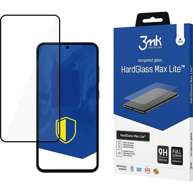 3MK Szkło hartowane 3MK HardGlass Max Lite  Black do Samsung Galaxy S25+ czarny/black