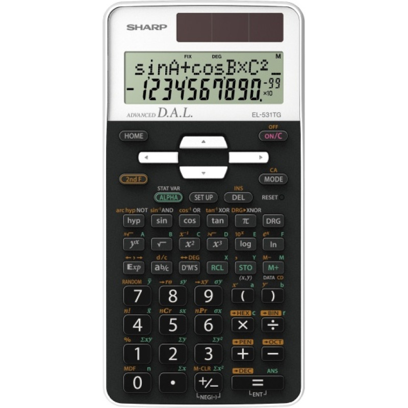 Sharp EL-531TG skaičiuotuvas Kišenė Mokslinis skaičiuotuvas Juoda, Balta
