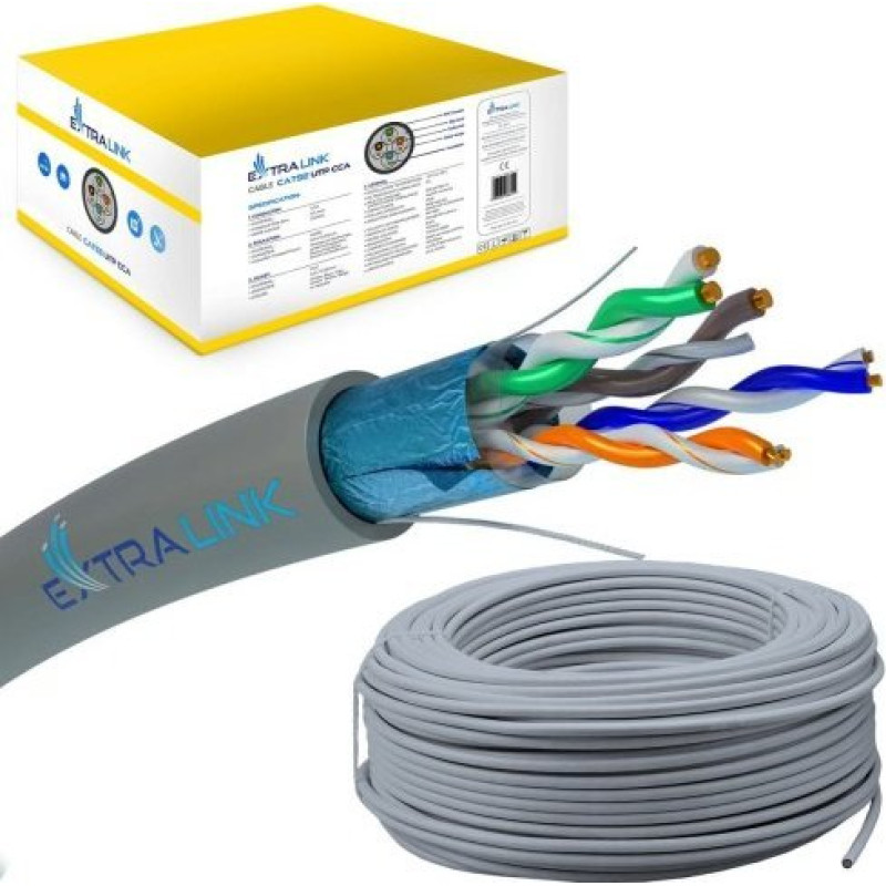 Extralink Extralink CAT5E FTP (F/UTP) Wewnętrzny | Kabel sieciowy skrętka | 305M