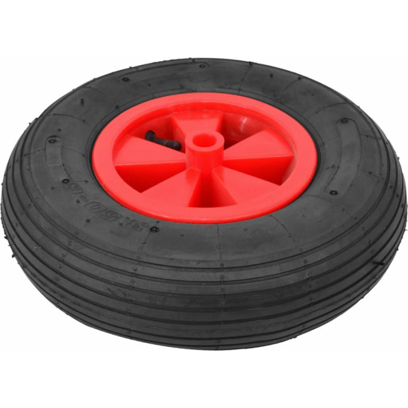 Awtools KOŁO DO TACZKI OGRODOWEJ PNEUMATYCZNE 300mm PLASTIKOWA FELGA OPONA 2-PŁ&Oacute;CIENNA CZERWONE