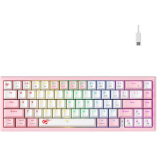 Havit KB874L RGB Mechanical Gaming Keyboard (pink and white)