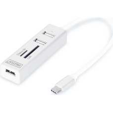 Digitus HUB USB Digitus 1x SD 1x microSD + 3x USB-A 2.0 (DA-70243)