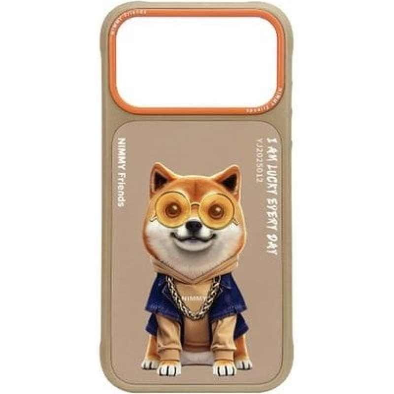 Nimmy Etui Nimmy Glasses Cool Dog do iPhone 17 Pro Max bezowy