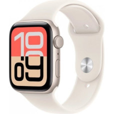 Apple Watch SE 3 GPS koperta 40 mm z aluminium w kolorze księżycowej poświaty, pasek sportowy w kolorze księżycowej poświaty - rozmiar M/L