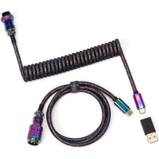 Keychron USB 3.2 Gen 1 Premium Coiled Aviator Cable, USB-C male > USB-C male (black, 1.08 m, straight plug)