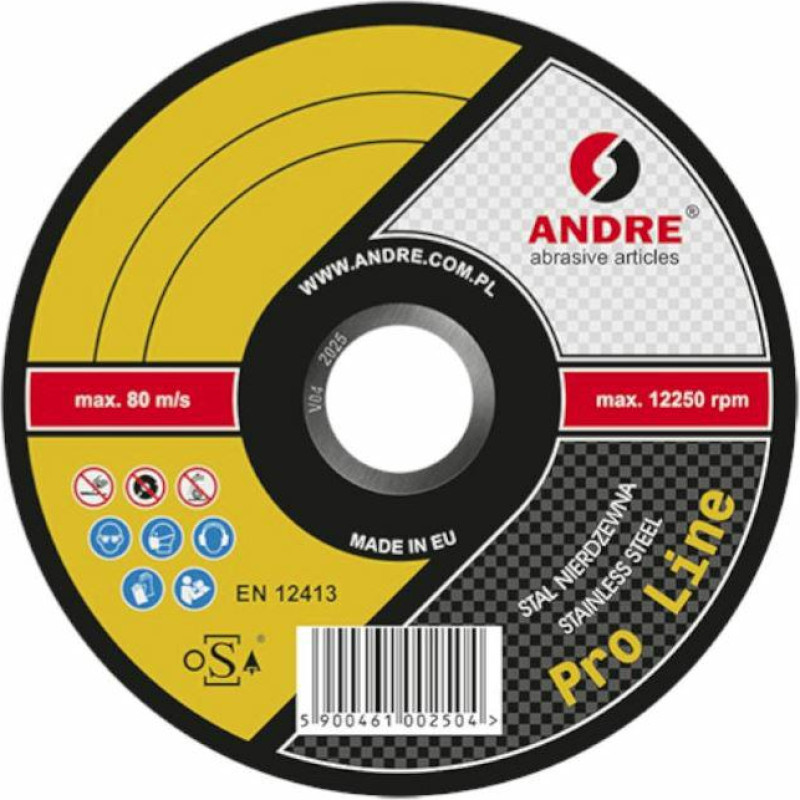 Andre TARCZA DO METALU 125 x 1,0mm INOX PRO LINE 95A60RBF