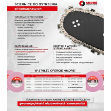 Andre ŚCIERNICA DO OSTRZENIA ŁAŃCUCHÓW 145 x 3,2 x 22,2mm CRA60K7VE01 - 35