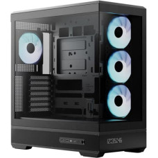 Aerocool P500B Digi-BK-v1, Tower Case, Black, Tempered Glass x 2