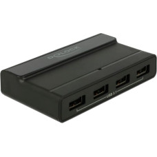 Delock External USB 3.2 Gen 2 4 PortHub 10Gbps, USB Hub (black)