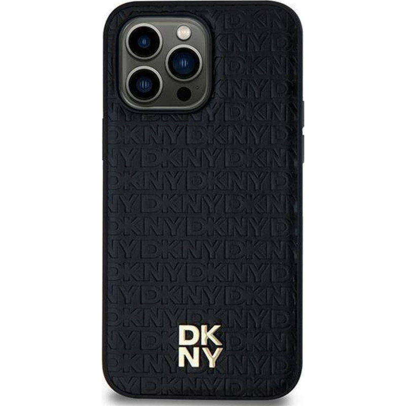 Dkny DKNY DKHMS24MPSHRPSK S24+ S926 czarny/black hardcase Leather Pattern Metal Logo MagSafe
