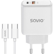 Savio Ładowarka Savio ŁADOWARKA SIECIOWA 20W + KABEL QUICK CHARGE POWER DELIVERY 3.0 biała LA-13