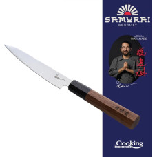 Virtuvinis peilis 13cm SAMURAI GOURMET juodmedžio ir riešutmedžio rankena HR-EVI-R13 HEINNER