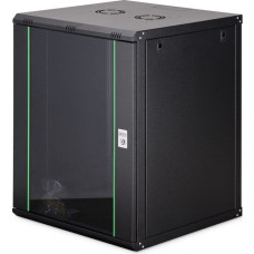 Digit Szafa DIGIT Szafa sieciowa wisząca Dynamic 19 16U rack 600x600, szklane drzwi, czarny, nieskładana, 60kg