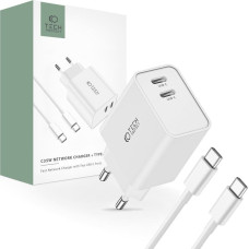 Tech-Protect Ładowarka Tech-Protect TECH-PROTECT C35W 2-PORT NETWORK CHARGER PD35W + TYPE-C CABLE WHITE