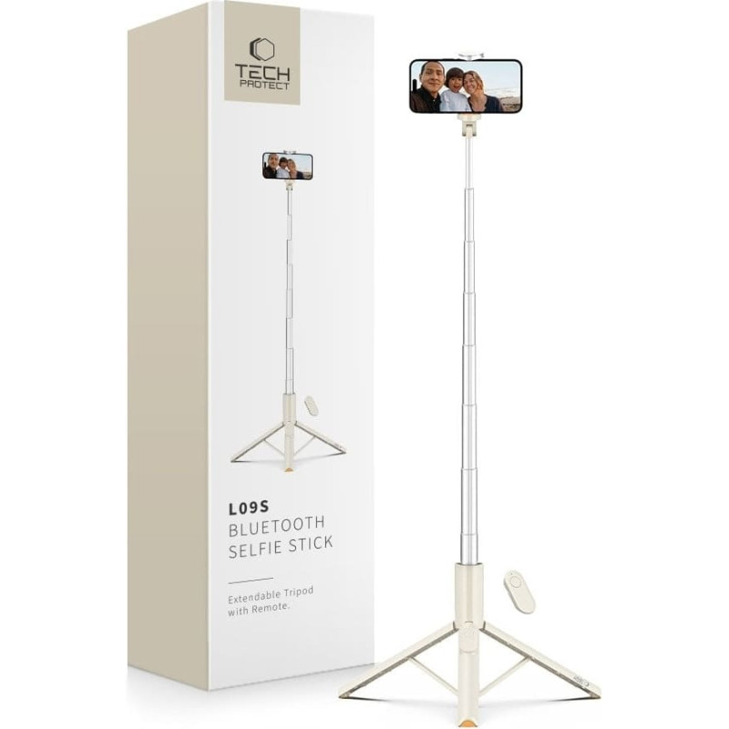 Tech-Protect Kijek Tech-Protect L09S Bluetooth Selfie Stick Tripod Beige