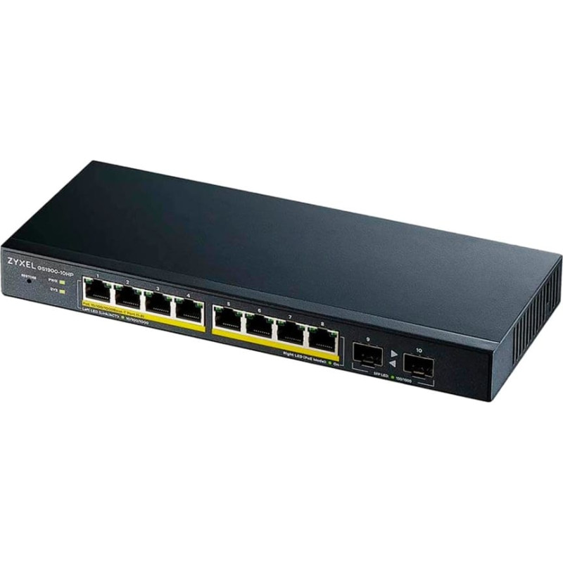 Zyxel GS1900-10HP V2, Switch (black, fanless)