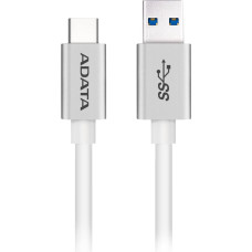Adata USB 3.2 Gen 1 cable, USB-A plug > USB-C plug silver (white/silver, 1 meter, aluminum)