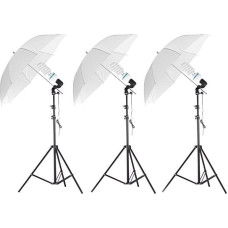 Massa Studio lamp Massa Lighting set 3x LAMPA 125W = 1800W + Stand + Parasol / TYPE: 1