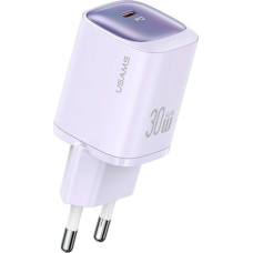 Usams Ładowarka Usams USAMS Ład. siec. CC251 30W GaN USB-C Fast Charging HC Series fioletowy/purple CC251TC03