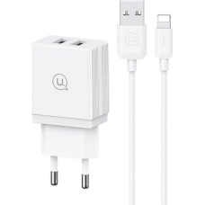 Usams Ładowarka Usams USAMS Ład. siec. 2xUSB 18W + kabel Lightning/USB-A Fast Charging biały/white series HC HCXLTZ01