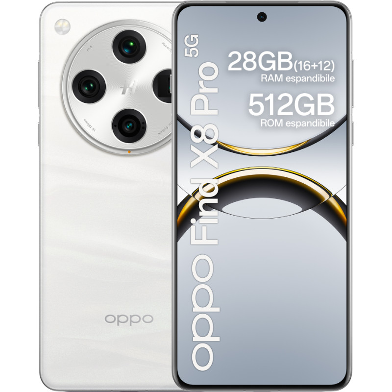 Oppo Find X8 Pro X8 Pro 17,2 cm (6.78") Dviguba SIM jungtis Android 15 5G C tipo USB 16 GB 512 GB 5910 mAh Balta