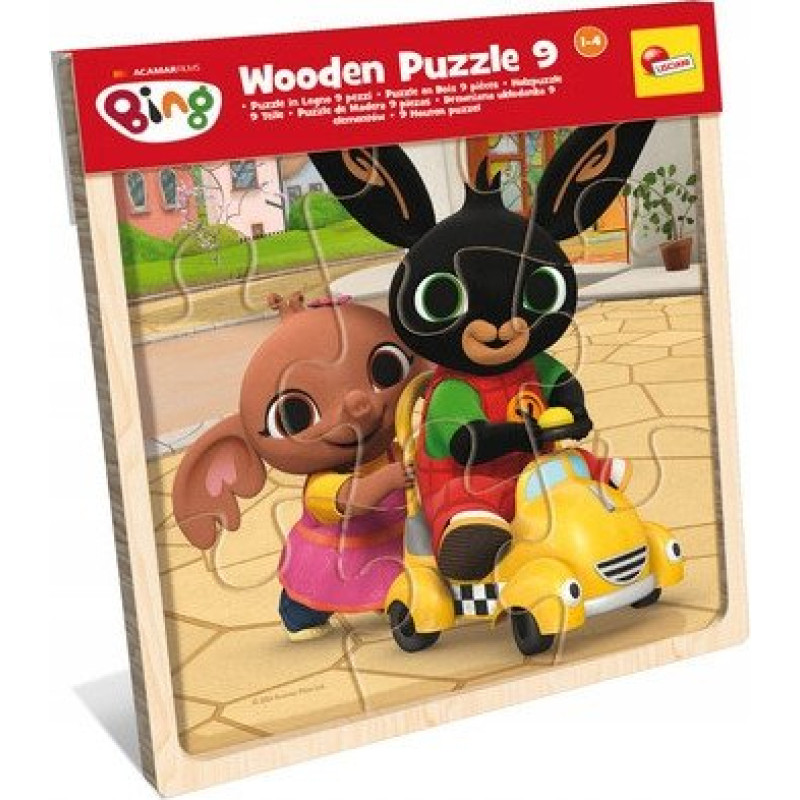 Lisciani BING DREWNIANE PUZZLE (9 EL.) W DISPLAYU