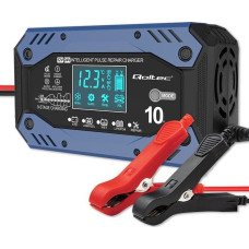 Qoltec Inteligentna 9-stopniowa ładowarka do akumulatorów STD AGM GEL LiFePO4 prostownik Qoltec z funkcją naprawy 12-24V 10A