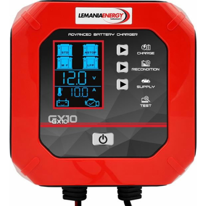 Lemania I&scaron;manusis akumuliatoriaus įkroviklis GX10 12V/10A, Lemania