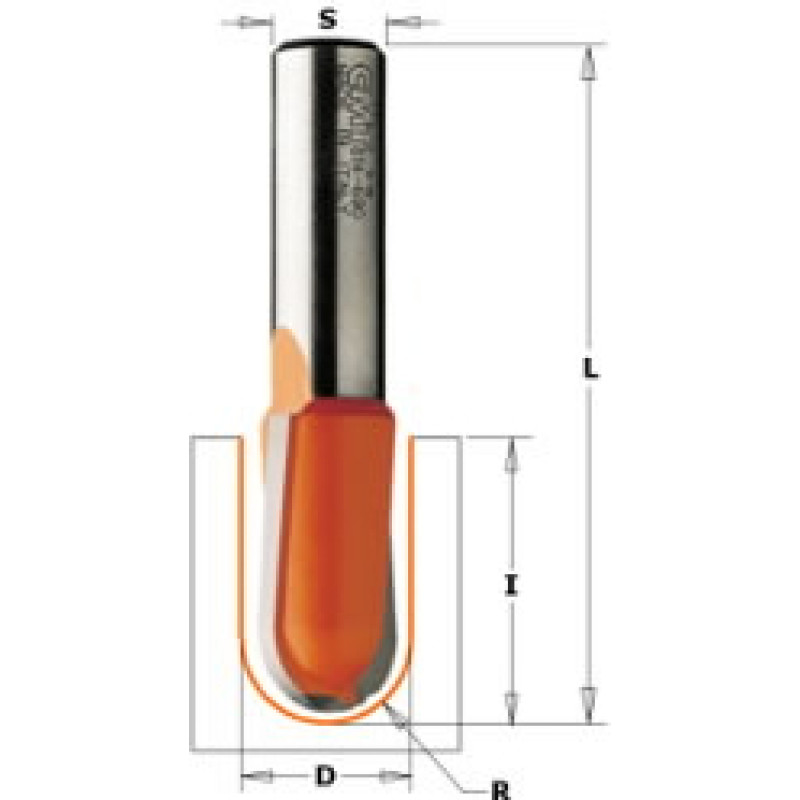 CMT Freza HM S=8  D=9.5   R=4.75, CMT