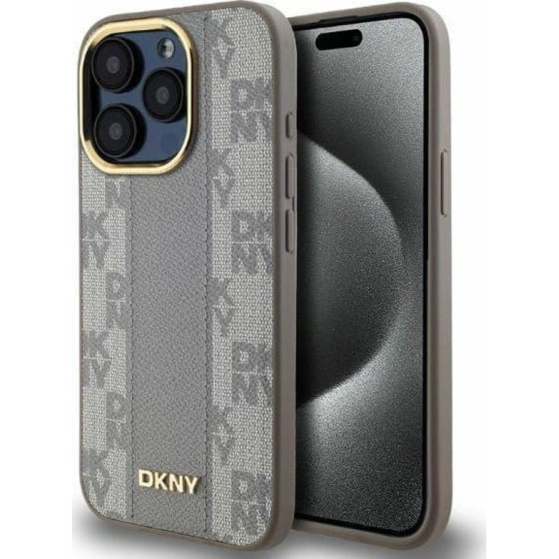 Dkny DKNY DKHMP15XPCPVSLE iPhone 15 Pro Max 6.7" beżowy/beige hardcase Leather Checkered Mono Pattern MagSafe
