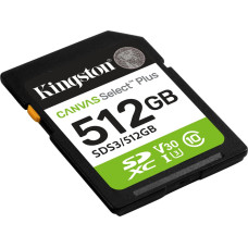Kingston Karta pamięci SD 512GB Canvas Select Plus Gen3 150MB/s