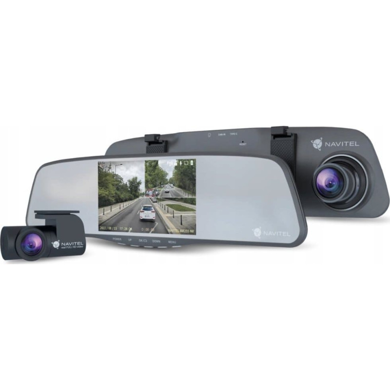 Navitel | Smart rearview mirror equipped with a DVR | MR255NV | IPS display 5''; 960x480 | Maps included