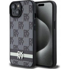 Dkny DKNY DKHCP15SPCPTSSK iPhone 15 / 14 / 13 6.1" czarny/black hardcase Leather Checkered Mono Pattern & Printed Stripes