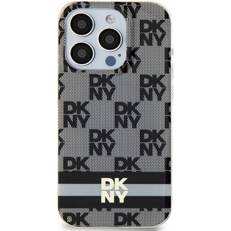 Dkny DKNY DKHMP15SHCPTSK iPhone 15 / 14 / 13 6.1" czarny/black hardcase IML Checkered Mono Pattern & Printed Stripes MagSafe