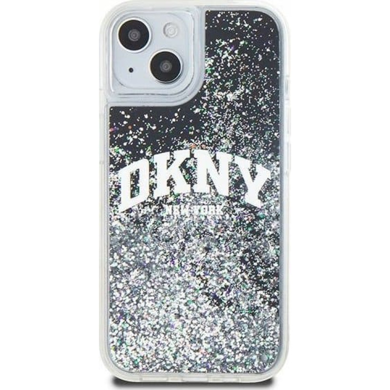 Dkny DKNY Liquid Glitter Big Logo - Etui iPhone 15 / 14 / 13 (czarny)