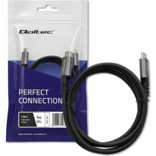 Qoltec Kabel USB4 Ultra-Fast | USB-C PD 240W | Thunderbolt 3/4 | 4K |   40Gb/s | 1m | Czarny