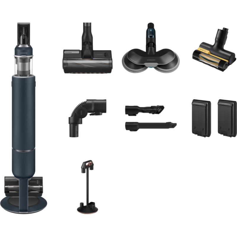 Samsung VS20B95973B Dulkių siurblys-šluota „du viename“ Baterija Sausa Dulkių maišas 580 W Juoda, Mėlyna, Chromas