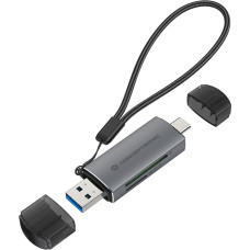Conceptronic BIAN05G kortelių skaitytuvas USB 3.2 Gen 1 (3.1 Gen 1) Type-A/Type-C Pilka