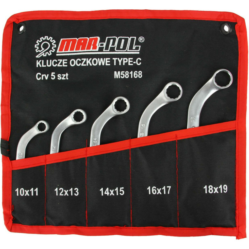 Mar-Pol KLUCZE OCZKOWE TYP-C 10-19mm 5el. MAR-POL