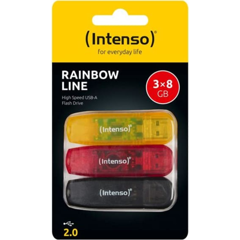 Intenso Rainbow Line         8GB USB Stick 2.0  Multipack x3 bunt