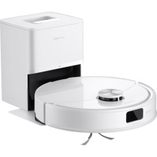 Roborock Q10 VF+, white robot vacuum cleaner, with RockDock Plus vacuum station