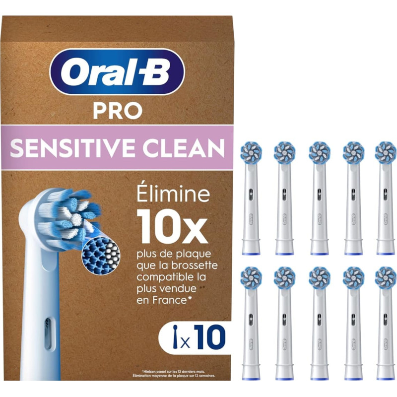 Oral-B Braun Oral-B Pro Sensitive Clean brush heads 10 (white, frustration-free outer packaging)