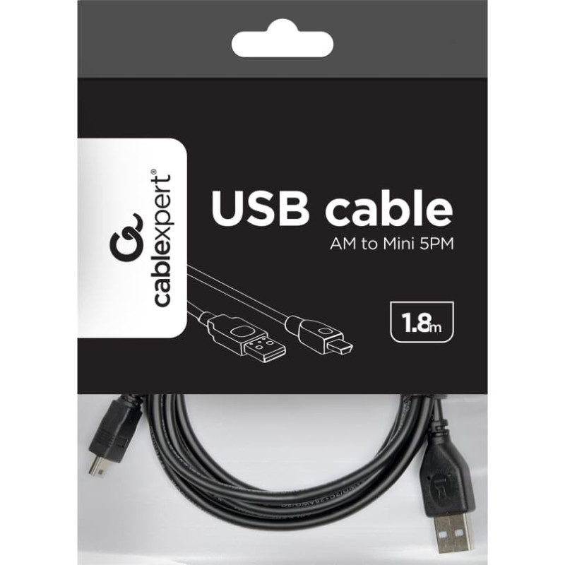 Cablexpert | CCP-USB2-AM5P-6 USB 2.0 A-plug MINI 5PM 6ft cable