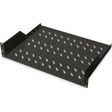 Digitus | 2U Fixed Shelf for Racks | DN-19 TRAY-2-SW | Black | Perfect for storage of components which are not 483 mm (19&rdquo;) suitable. Slim design which takes space of 2 height units. Easy and quick to mount or dismount. Dimensions 88x482x349 mm, up 