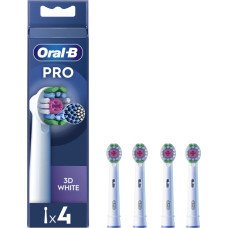 Oral-B | Replaceable toothbrush heads | EB18-4 3D White Pro | Heads | For adults | Number of brush heads included 4 | White