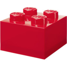 Room Copenhagen LEGO Storage Brick 4 Top Lid Glitter, storage box red/transparent
